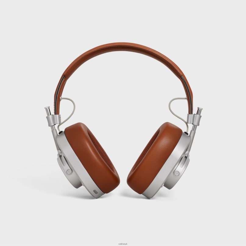 Headphones in Natural Calfskin & Lambskin With Triomphe Embossed Tan CELINE NB84T1666 Accessories Men