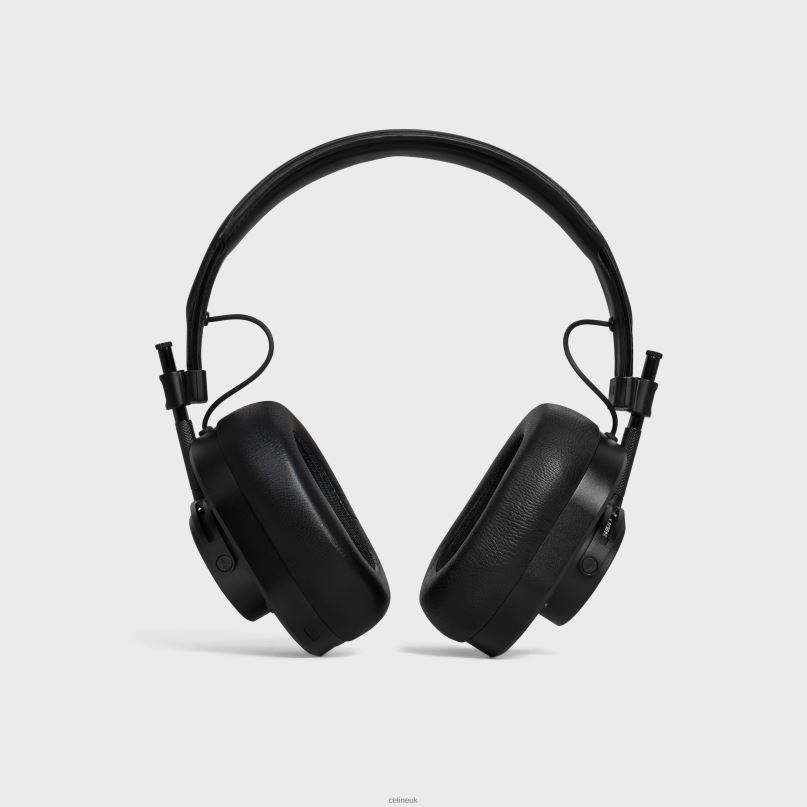 Headphones in Smooth Calfskin & Lambskin With Triomphe Embossed Black CELINE NB84T1664 Accessories Men
