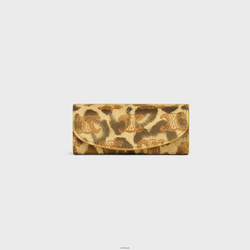 Ring Case in Triomphe Canvas With Print Leopard CELINE NB84T1600 Accessories Men