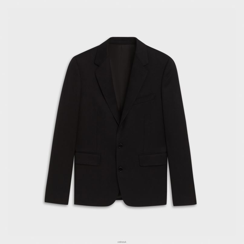 Short Jacket in Grain De Poudre Ultra Black CELINE NB84T1887 Apparel Men