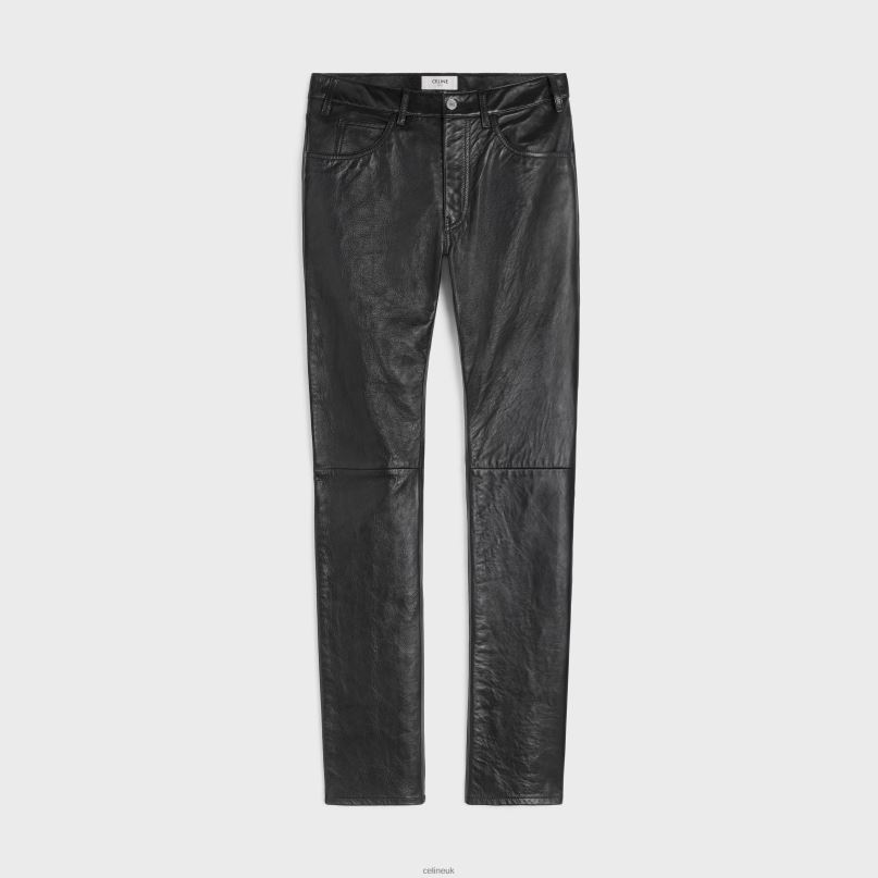 Lou Jeans in Soft Lambskin Black CELINE NB84T1868 Apparel Men