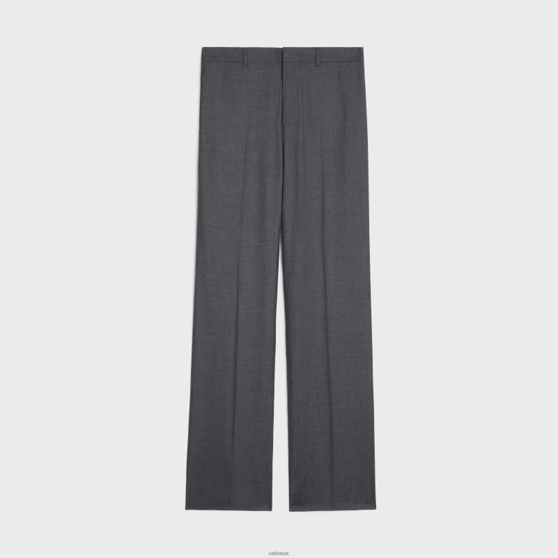 Straight Pants in Cashmere Cloth Anthracite CELINE NB84T1892 Apparel Men