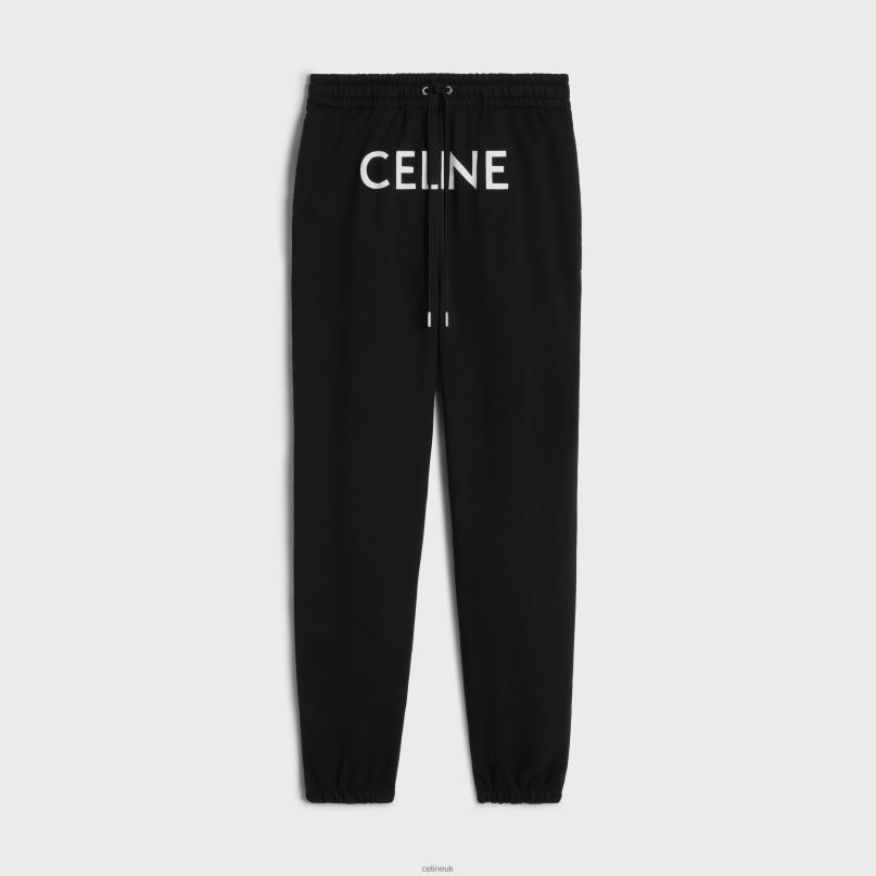Track Pants in Cotton Fleece Black/White CELINE NB84T2017 Apparel Men