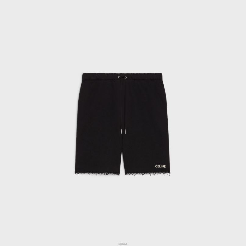 Shorts in Cotton Fleece Black/White CELINE NB84T2025 Apparel Men