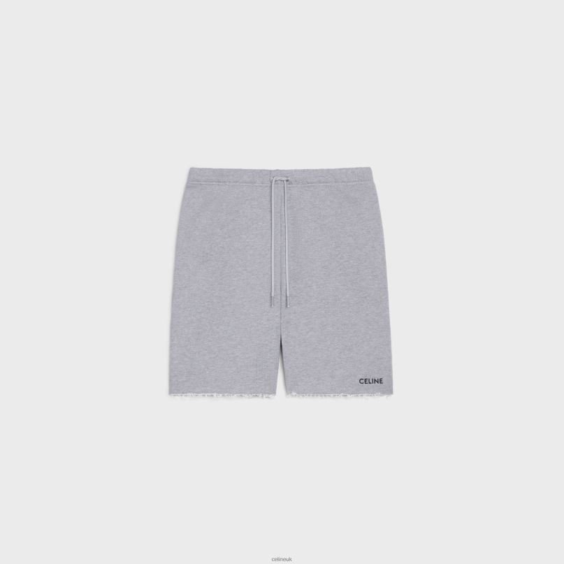 Shorts in Cotton Fleece Grey/Black CELINE NB84T2027 Apparel Men