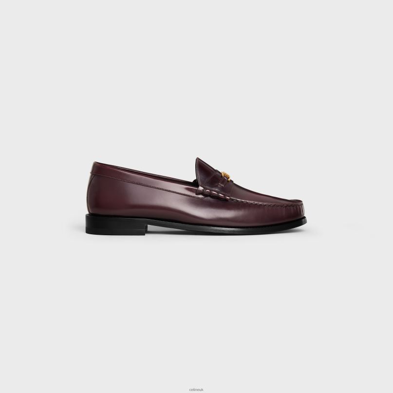 Luco Triomphe Loafer in Polished Bullskin Burgundy CELINE NB84T2067 Footwear Men
