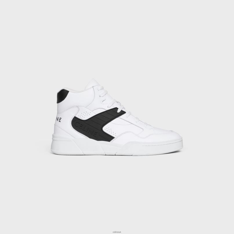 Ct-06 High Top Sneaker in Calfskin Optic White/Black CELINE NB84T2049 Footwear Men