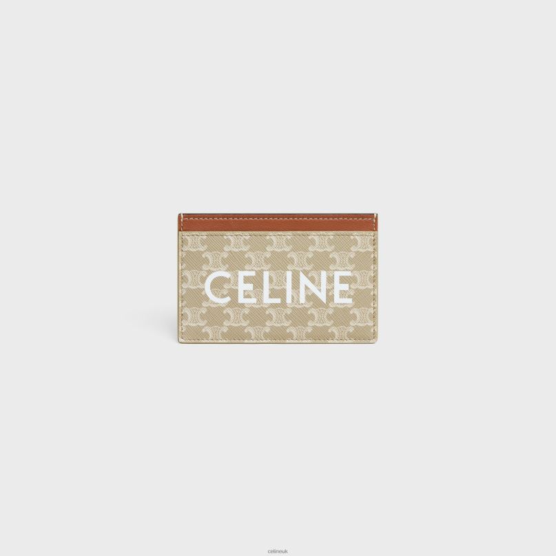 Card Holder in Triomphe Canvas With Print Grege CELINE NB84T432 Accessories Women