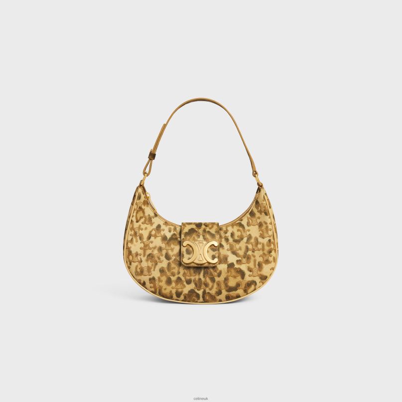 Medium Ava Triomphe Bag in Triomphe Canvas With Print Leopard CELINE NB84T61 Accessories Women