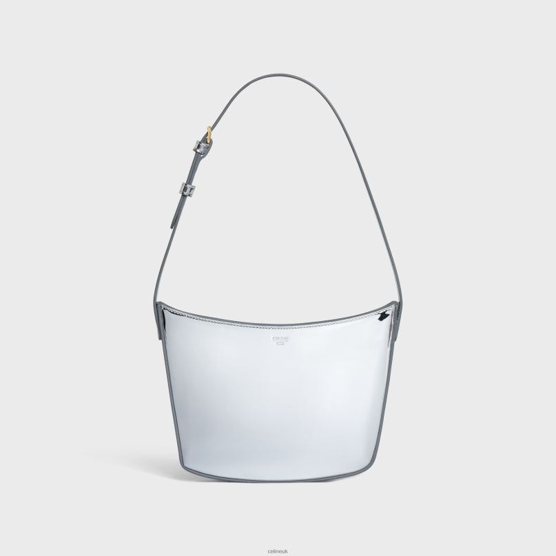 Medium Croque Bag in Mirror Textile Silver CELINE NB84T296 Accessories Women