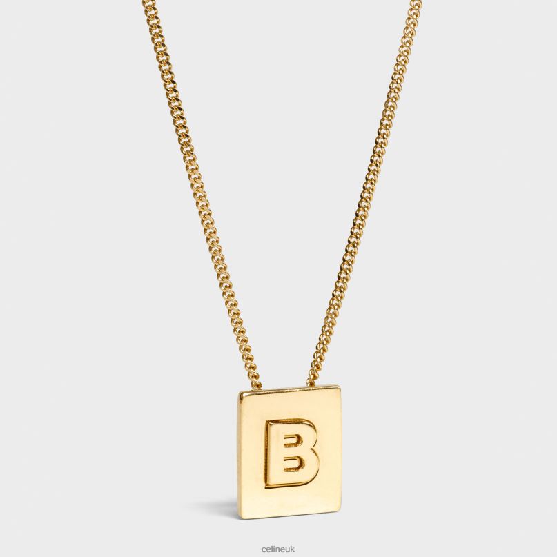 Alphabet B Necklace in Brass With Finish Gold CELINE NB84T1325 Accessories Women