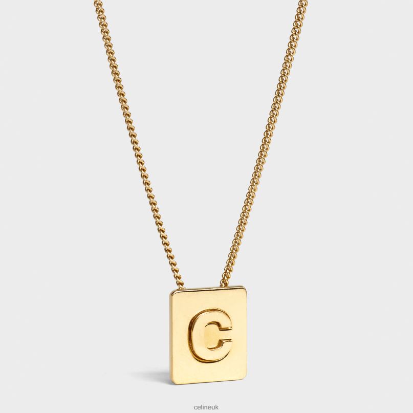 Alphabet C Necklace in Brass With Finish Gold CELINE NB84T1326 Accessories Women