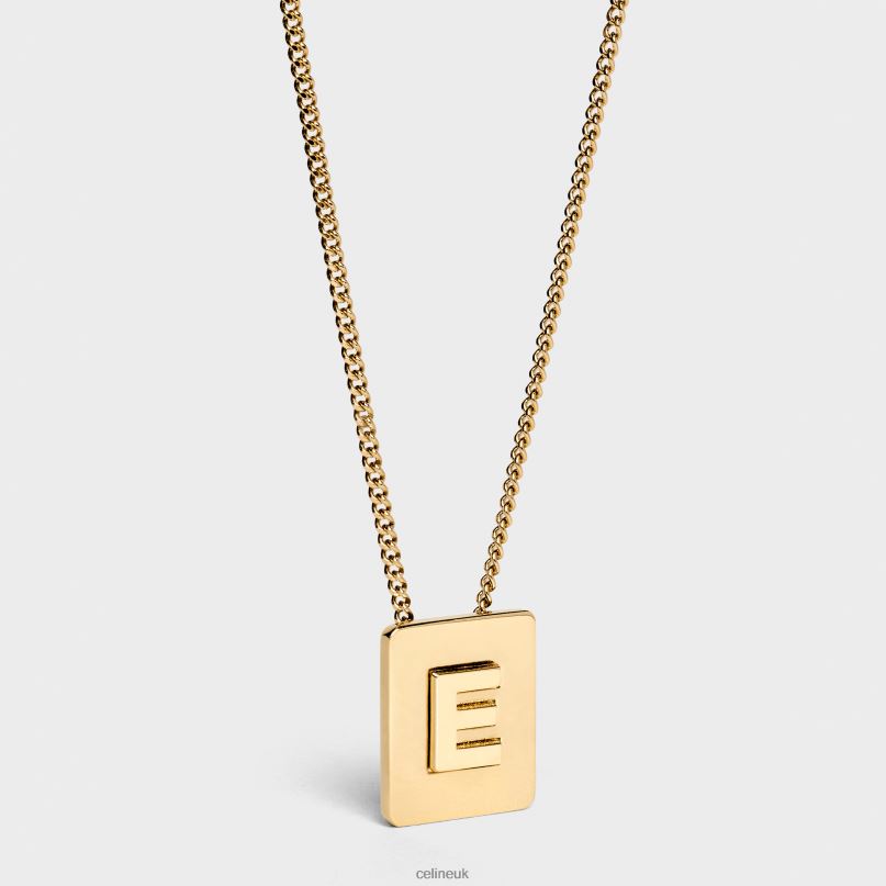 Alphabet E Necklace in Brass With Finish Gold CELINE NB84T1328 Accessories Women