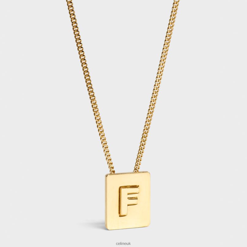 Alphabet F Necklace in Brass With Finish Gold CELINE NB84T1329 Accessories Women