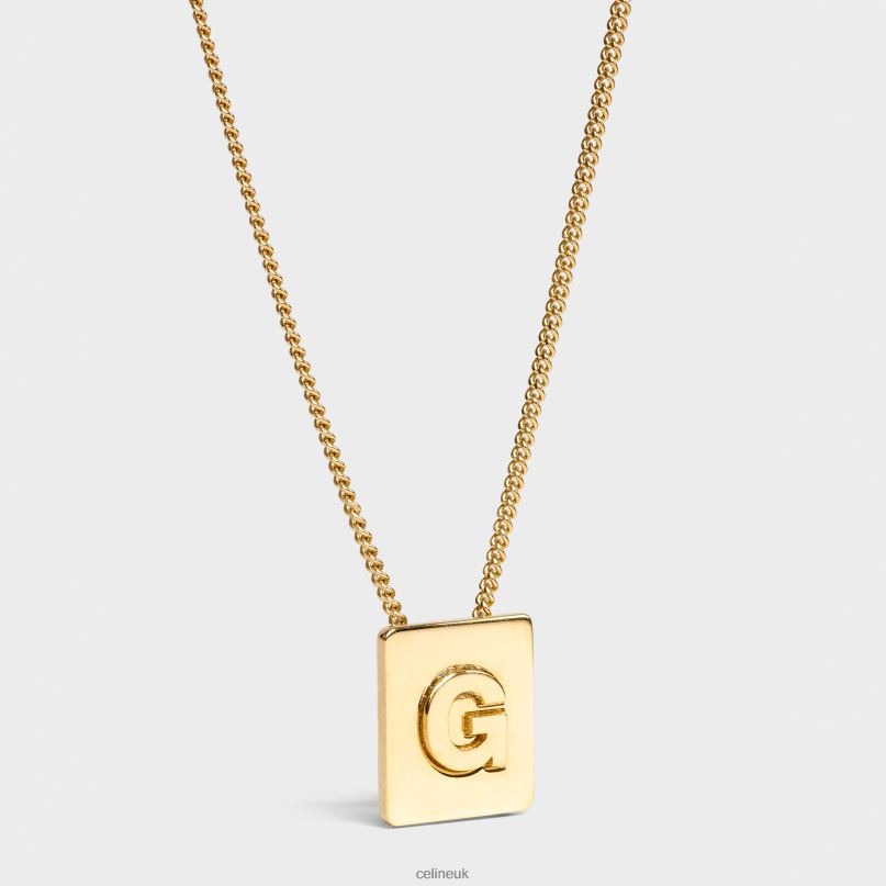 Alphabet G Necklace in Brass With Finish Gold CELINE NB84T1330 Accessories Women