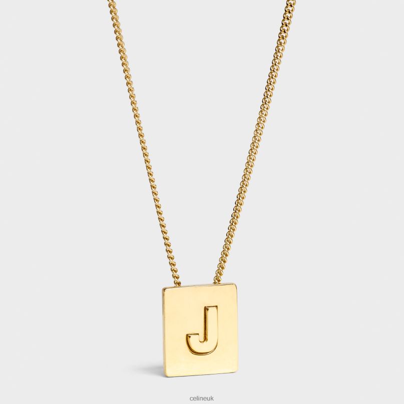 Alphabet J Necklace in Brass With Finish Gold CELINE NB84T1333 Accessories Women