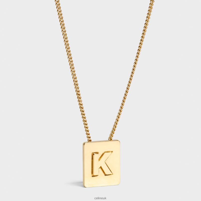 Alphabet K Necklace in Brass With Finish Gold CELINE NB84T1334 Accessories Women