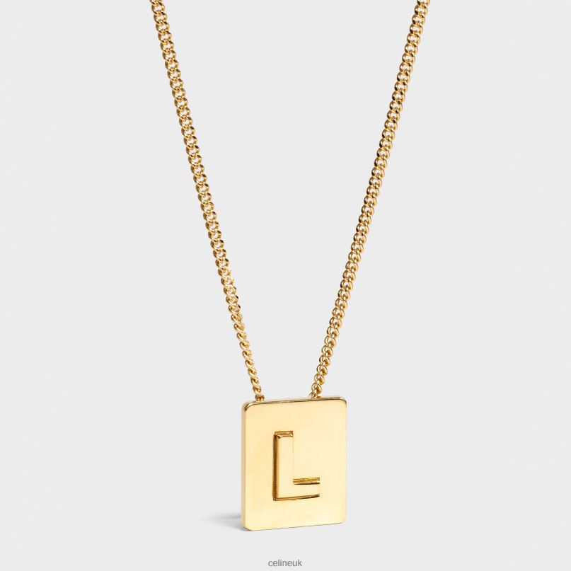 Alphabet L Necklace in Brass With Finish Gold CELINE NB84T1335 Accessories Women