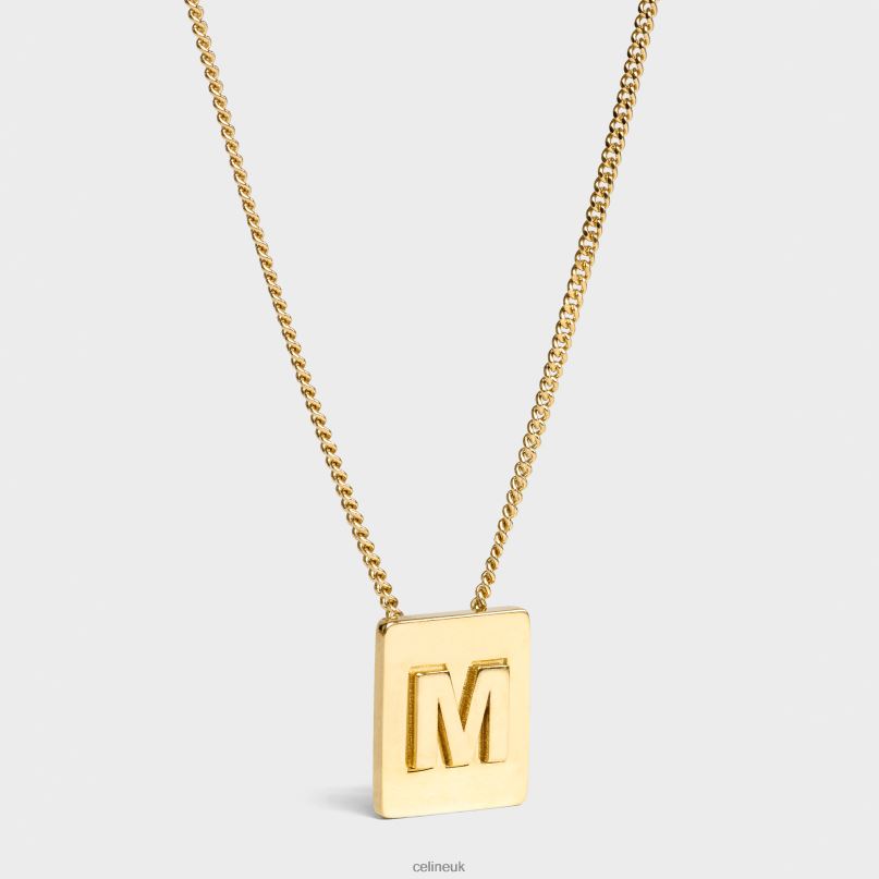 Alphabet M Necklace in Brass With Finish Gold CELINE NB84T1336 Accessories Women