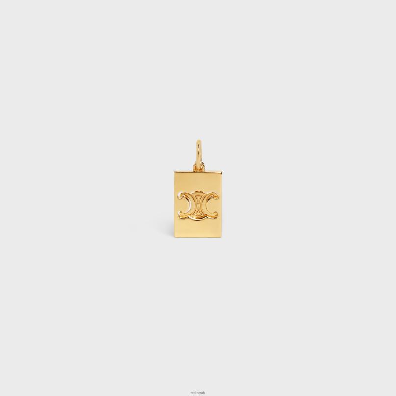 Separables Triomphe Interlocked Pendant in Brass With Finish Gold CELINE NB84T1357 Accessories Women