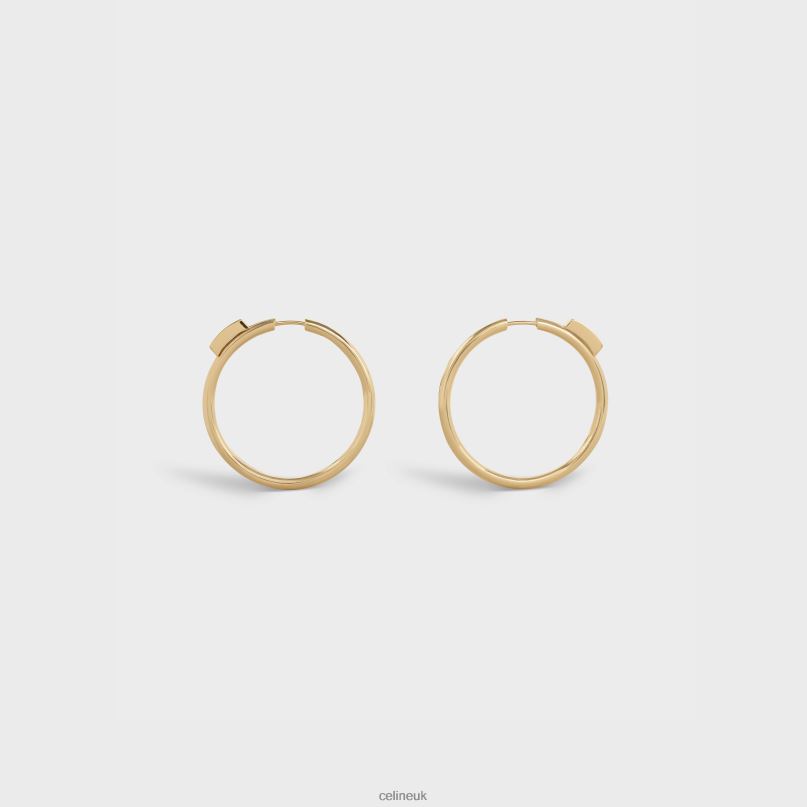 Systeme Large Hoops in Diamonds Yellow Gold & White CELINE NB84T1424 Accessories Women