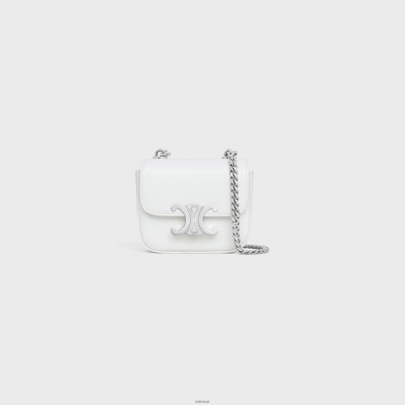 Mini Chain Claude in Shiny Calfskin Blanc De Blanc CELINE NB84T310 Accessories Women
