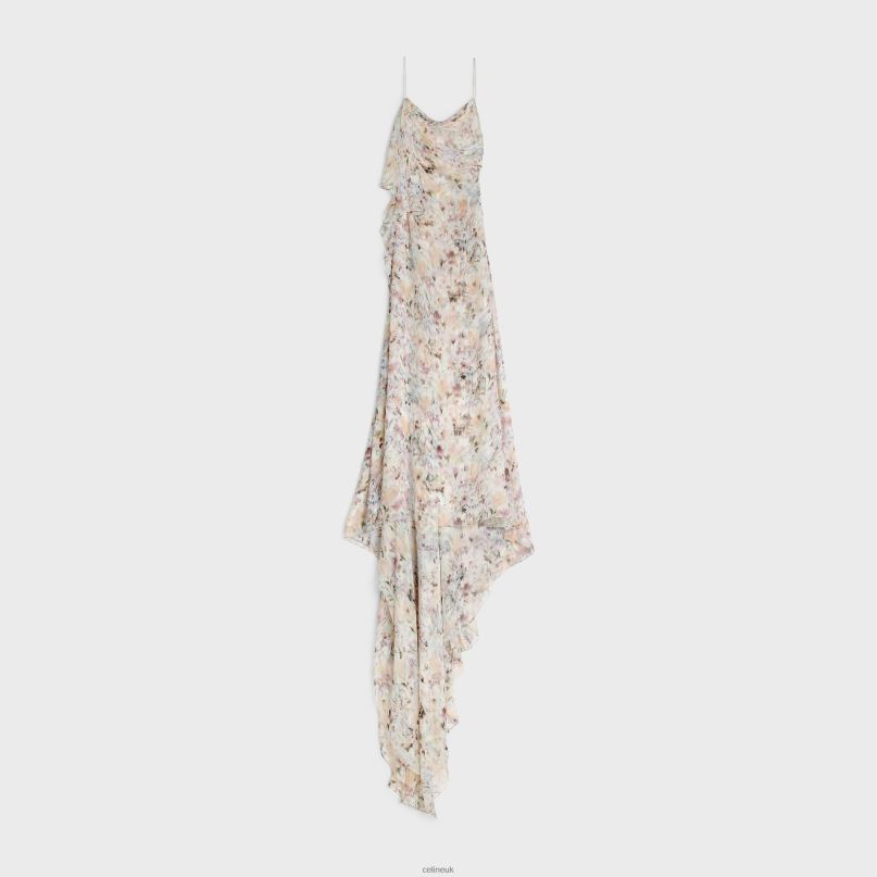 Lingerie Dress in Silk Muslin Craie/Pastel CELINE NB84T807 Apparel Women