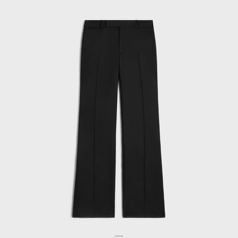Tommy Tux Pants in Wool Gabardine Ultra Black CELINE NB84T588 Apparel Women