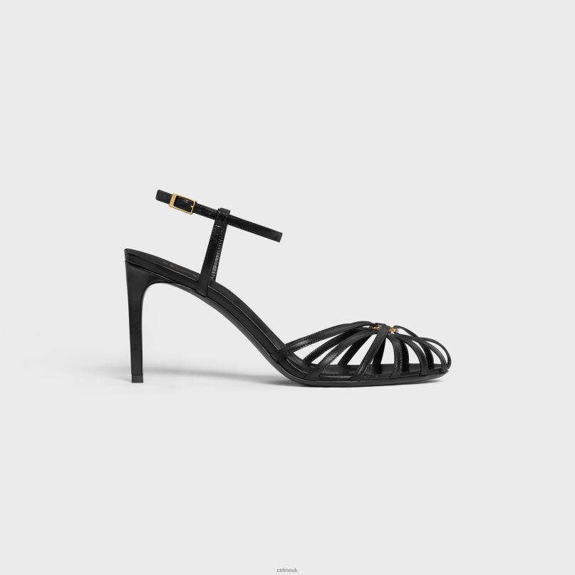 Triomphe Sandal in Lambskin Black CELINE NB84T1005 Footwear Women