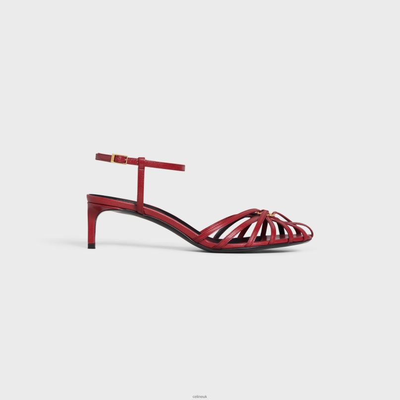 Triomphe Sandal in Lambskin Bright Red CELINE NB84T1004 Footwear Women
